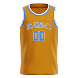 Custom Yellow & Light Blue Colors Design Sports Basketball Jersey