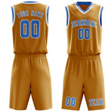 Custom Yellow Light Blue Basketball Set