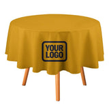 Custom Yellow Navy Round Table Cloth