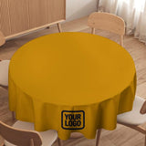 Custom Yellow Navy Round Table Cloth