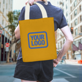 Custom Yellow Navy Canvas Tote Bag