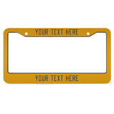 Custom Yellow Blue License Plate Frame