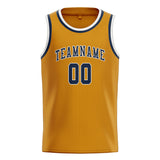 Custom Yellow & Blue Colors Design Sports Basketball Jersey