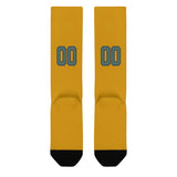 Custom Yellow Blue Green Knee-High Sock