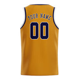Custom Yellow & Navy Colors Design Sports Basketball Jersey