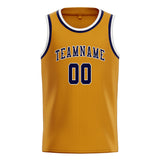 Custom Yellow & Navy Colors Design Sports Basketball Jersey
