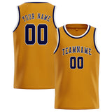 Custom Yellow & Navy Colors Design Sports Basketball Jersey