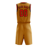 Custom Yellow Orange Red Basketball Set