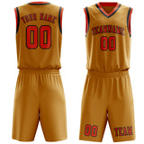 Custom Yellow Orange Red Basketball Set