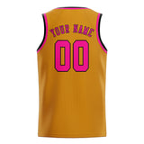 Custom Yellow & Pink Colors Design Sports Basketball Jersey