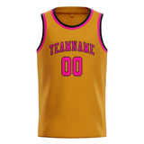 Custom Yellow & Pink Colors Design Sports Basketball Jersey
