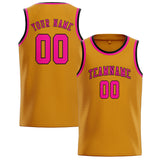 Custom Yellow & Pink Colors Design Sports Basketball Jersey