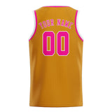 Custom Yellow & Pink Colors Design Sports Basketball Jersey