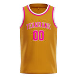 Custom Yellow & Pink Colors Design Sports Basketball Jersey