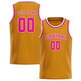 Custom Yellow & Pink Colors Design Sports Basketball Jersey