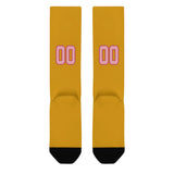 Custom Yellow Light Pink Knee-High Sock