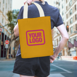 Custom Yellow Light Pink Canvas Tote Bag