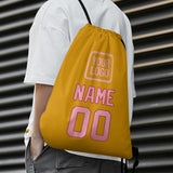 Custom Yellow Light Pink Drawstring Bag