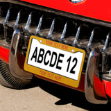 Custom Yellow Red License Plate Frame