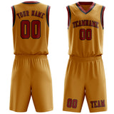 Custom Yellow Red Basketball Set
