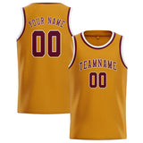 Custom Yellow & Crimson Red Colors Design Sports Basketball Jersey