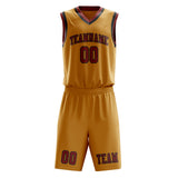 Custom Yellow Coral Red Basketball Set