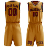 Custom Yellow Coral Red Basketball Set