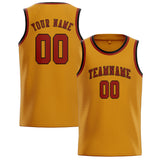Custom Yellow & Coral Red Colors Design Sports Basketball Jersey