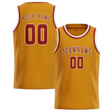 Custom Yellow & Coral Red Colors Design Sports Basketball Jersey