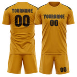 Custom Yellow Brown Soccer Jersey