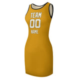 Custom Yellow Cream Sleeveless Vest Dress