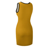 Custom Yellow Cream Sleeveless Vest Dress