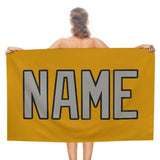 Custom Yellow Gray Beach Towel