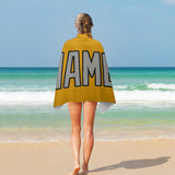 Custom Yellow Gray Beach Towel