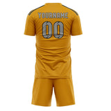Custom Yellow Gray Soccer Jersey