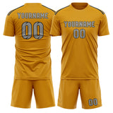 Custom Yellow Gray Soccer Jersey