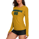 Custom Yellow Green Women's Long-Sleeve Shirt