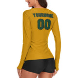 Custom Yellow Green Women's Long-Sleeve Shirt