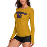 Custom Yellow Purple Women's Long-Sleeve Shirt