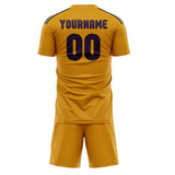 Custom Yellow Purple Soccer Jersey
