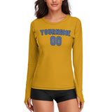Custom Yellow Sky Blue Women's Long-Sleeve Shirt