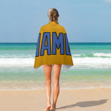 Custom Yellow Sky Blue Beach Towel