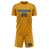 Custom Yellow Sky Blue Soccer Jersey