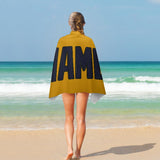 Custom Yellow Navy Beach Towel