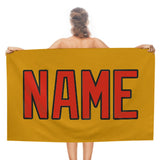 Custom Yellow Orange Red Beach Towel
