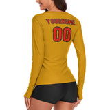 Custom Yellow Orange Red Women's Long-Sleeve Shirt