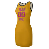 Custom Yellow Pink Sleeveless Vest Dress