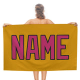 Custom Yellow Pink Beach Towel
