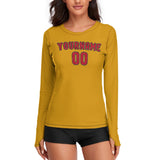 Custom Yellow Red Women's Long-Sleeve Shirt