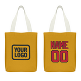 Custom Yellow Red Canvas Tote Bag